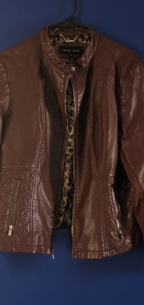 Brown Faux Leather Jacket